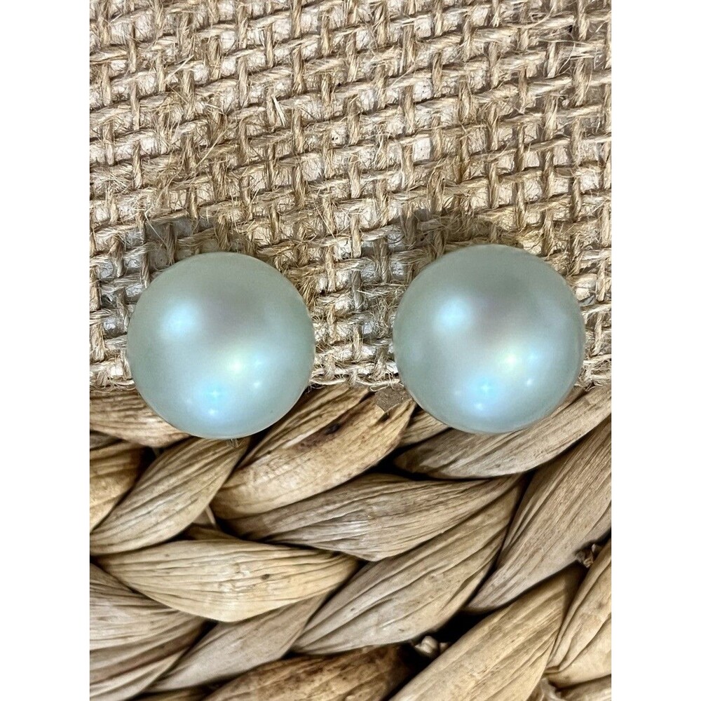 Vintage Richelieu Moon Glow Gold-tone Pierced Earrings Signed Retro Pinup